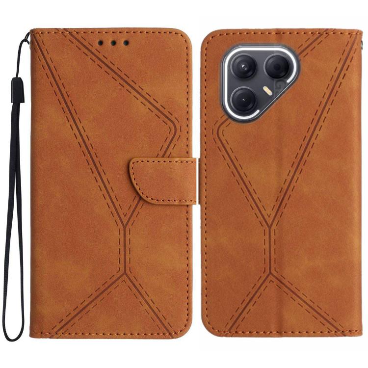 For Tecno Pova 7 5G Stitching Embossed Leather Phone Case(Brown)
