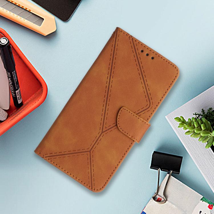 For Tecno Pova 7 5G Stitching Embossed Leather Phone Case(Brown)
