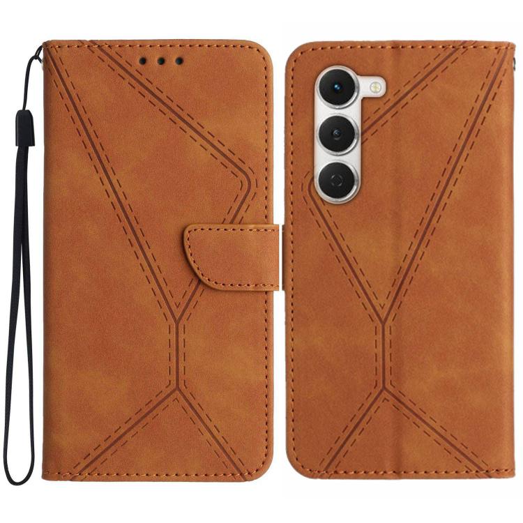 For Tecno Spark 40 Pro 4G Stitching Embossed Leather Phone Case(Brown)