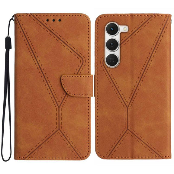 For Tecno Spark 40 Pro 4G Stitching Embossed Leather Phone Case(Brown)