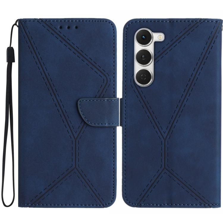 For Tecno Spark 40 Pro 4G Stitching Embossed Leather Phone Case(Blue)