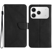 For Tecno Spark 40 4G Stitching Embossed Leather Phone Case(Black)