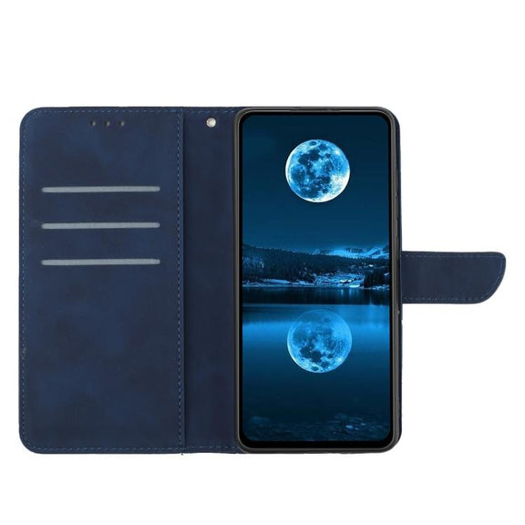 For Tecno Spark 40 4G Stitching Embossed Leather Phone Case(Blue)