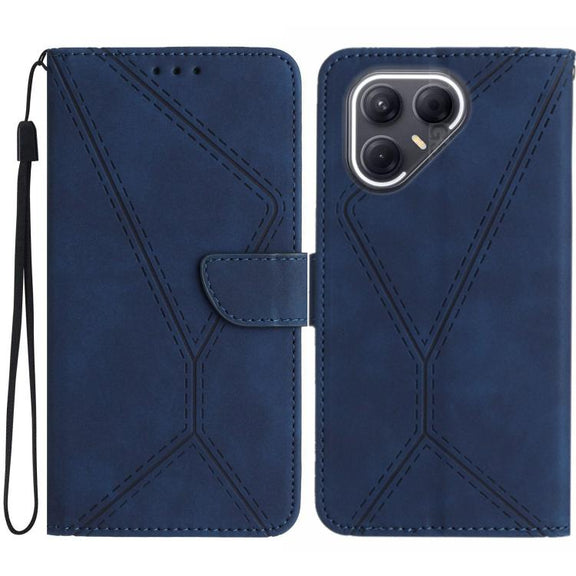For Tecno Pova 7 Ultra 5G Stitching Embossed Leather Phone Case(Blue)