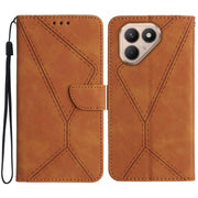 For Tecno Pova 7 4G Stitching Embossed Leather Phone Case(Brown)