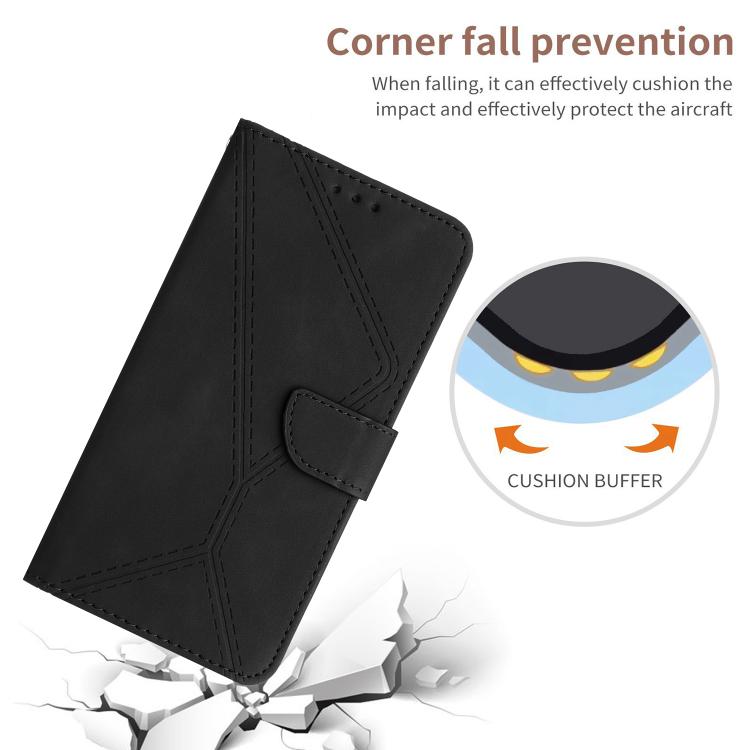 For Tecno Pova 7 4G Stitching Embossed Leather Phone Case(Black)