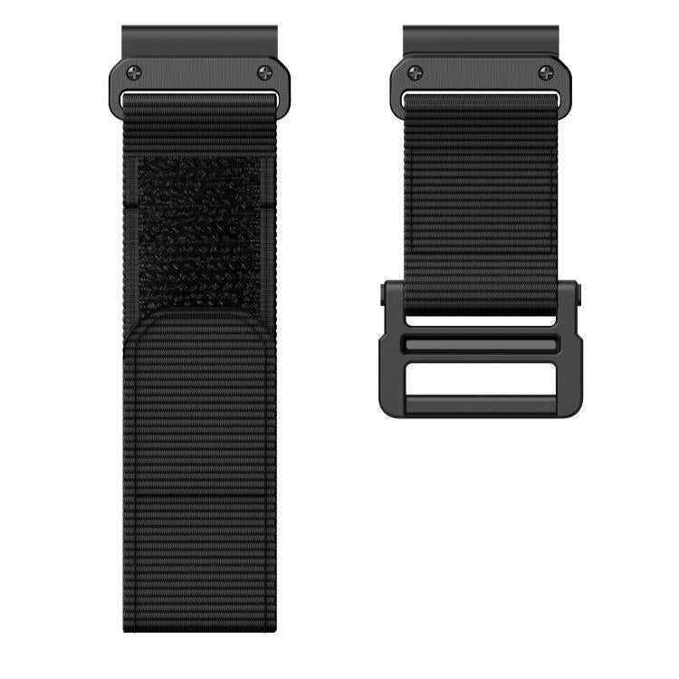 For Garmin QuickFit 26mm Kalebol Loop Nylon Buckle Watch Band(Black)