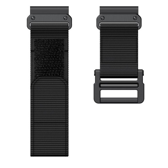 For Garmin QuickFit 26mm Kalebol Loop Nylon Buckle Watch Band(Black)