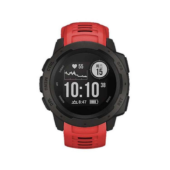 For Garmin Instinct 22mm Kalebol Steel Buckle Silicone Watch Band(Red)