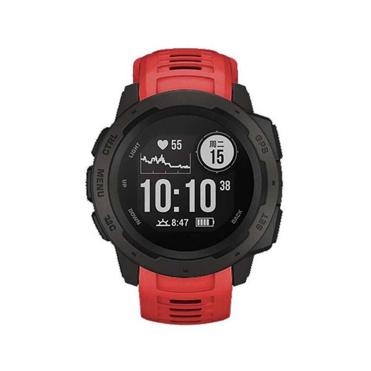 For Garmin Instinct 22mm Kalebol Steel Buckle Silicone Watch Band(Red)