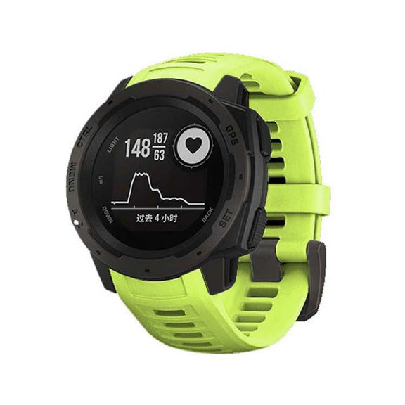 For Garmin Instinct 22mm Kalebol Steel Buckle Silicone Watch Band(Green)