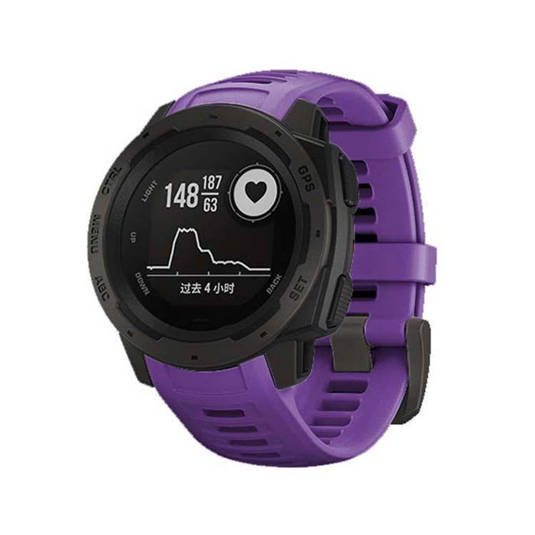 For Garmin Instinct 22mm Kalebol Steel Buckle Silicone Watch Band(Purple)