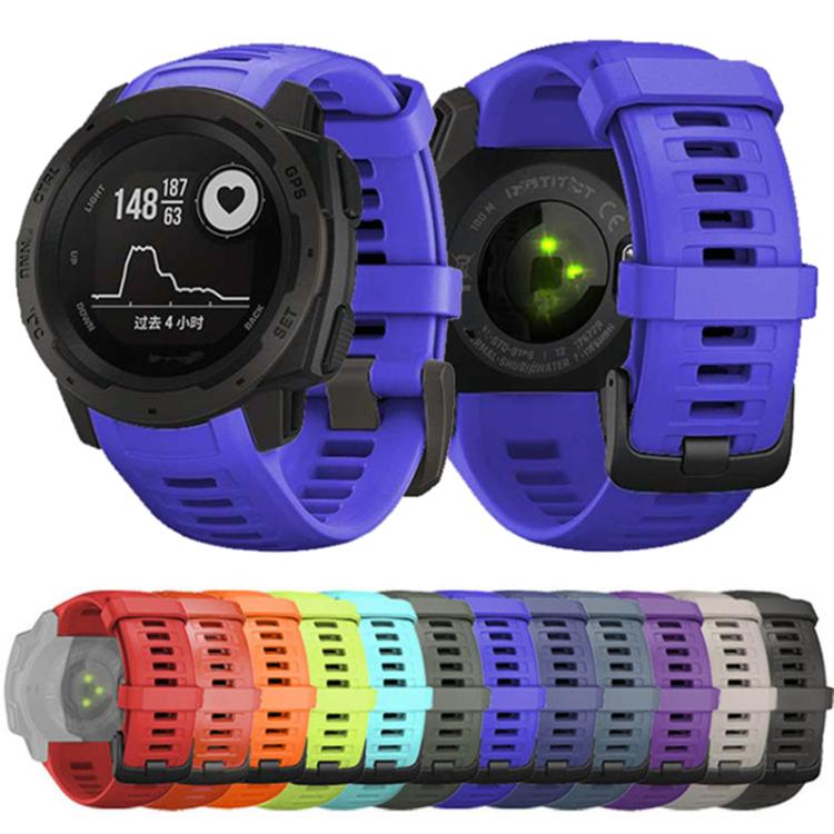 For Garmin Instinct 22mm Kalebol Steel Buckle Silicone Watch Band(Grey)