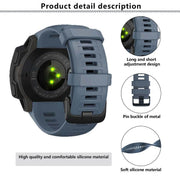 For Garmin Instinct 22mm Kalebol Steel Buckle Silicone Watch Band(Grey)