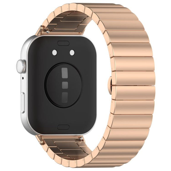 For Huawei Watch Fit3 Kalebol Solid Stainless Steel Strap(Rose Gold)