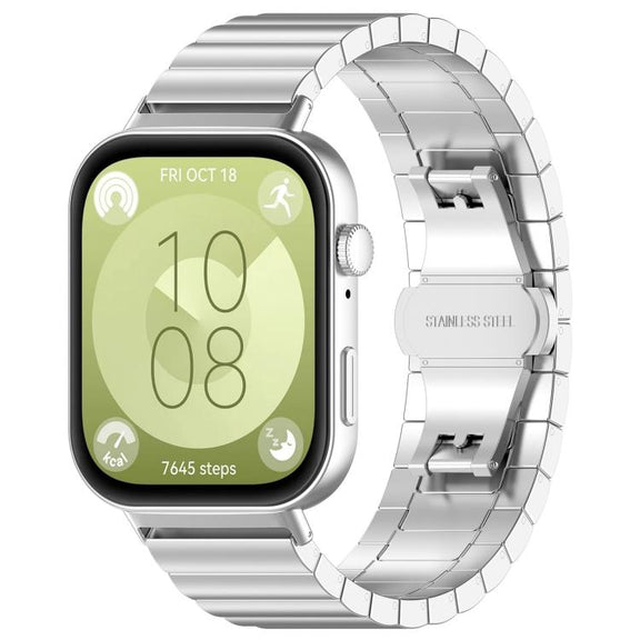 For Huawei Watch Fit3 Kalebol Solid Stainless Steel Strap(Silver)