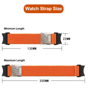For Samsung Galaxy Watch 7 / 6 / 5 / 4 Press Button Connector Parachute Buckle Elastic Nylon Watch Band(Orange)