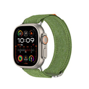 For Apple Watch 42mm / 41mm / 40mm / 38mm Kalebol Canvas Pattern Nylon Loop Strap(Army Green)