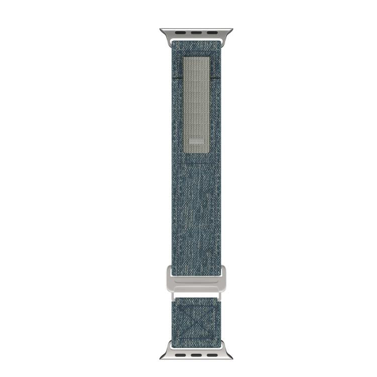 For Apple Watch 42mm / 41mm / 40mm / 38mm Kalebol Canvas Pattern Nylon Loop Strap(Blue)