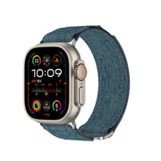 For Apple Watch 42mm / 41mm / 40mm / 38mm Kalebol Canvas Pattern Nylon Loop Strap(Light Blue)