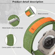 For Apple Watch 42mm / 41mm / 40mm / 38mm Kalebol Canvas Pattern Nylon Loop Strap(Blue)