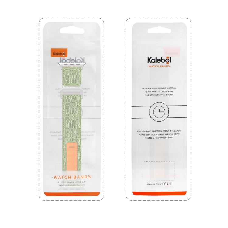 For Apple Watch 42mm / 41mm / 40mm / 38mm Kalebol Canvas Pattern Nylon Loop Strap(Blue)