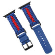 For Apple Watch 42mm / 41mm / 40mm / 38mm Double Leather Buckle Paracord Nylon Watch Band(Blue) - free shipping - PMc TechLife - Order now!