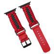 For Apple Watch 42mm / 41mm / 40mm / 38mm Double Leather Buckle Paracord Nylon Watch Band(Red) - free shipping - PMc TechLife - Order now!