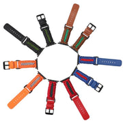 For Apple Watch 42mm / 41mm / 40mm / 38mm Double Leather Buckle Paracord Nylon Watch Band(Red)