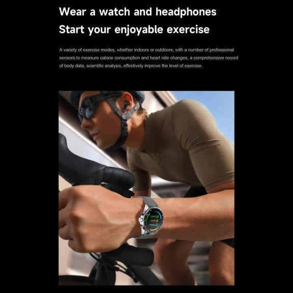 D9 1.46 inch 2 in 1 Bluetooth Earphone Smart Watch, Support Bluetooth Call / NFC / Heart Rate(Black)