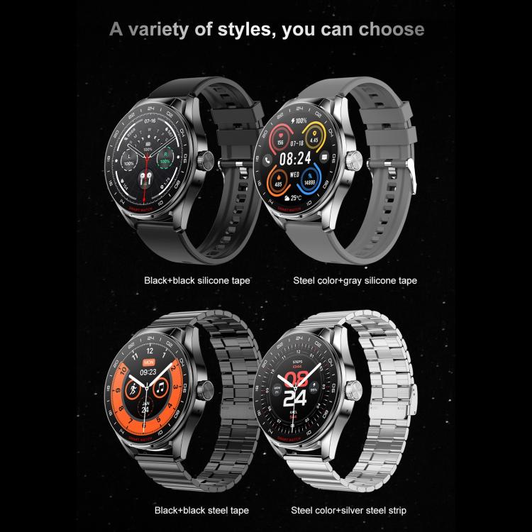 D9 1.46 inch 2 in 1 Bluetooth Earphone Smart Watch, Support Bluetooth Call / NFC / Heart Rate(Black)