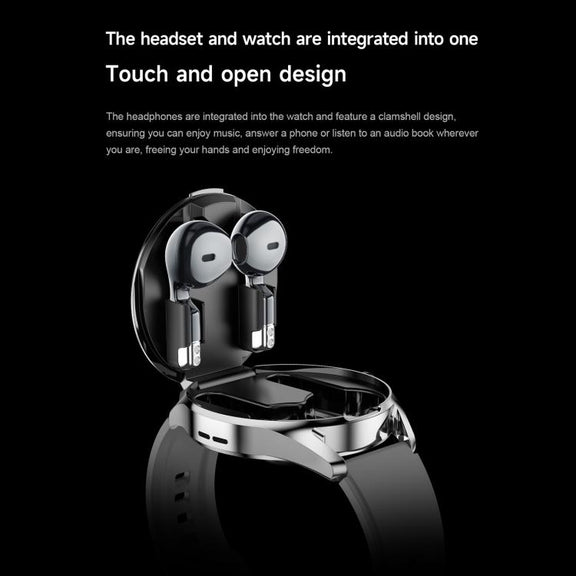 D9 1.46 inch 2 in 1 Bluetooth Earphone Smart Watch, Support Bluetooth Call / NFC / Heart Rate(Black)