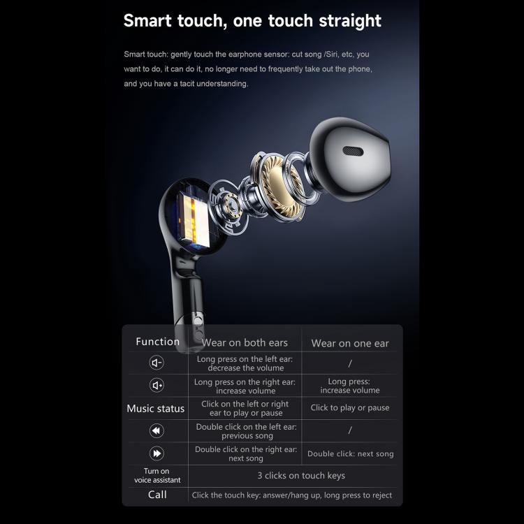 D9 1.46 inch 2 in 1 Bluetooth Earphone Smart Watch, Support Bluetooth Call / NFC / Heart Rate(Black)