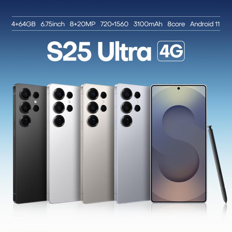 F102 / S25 Ultra, 4GB+64GB, 6.75 inch Android 11 MTK6762 Octa Core, Network: 4G, Dual SIM, Support Wireless Charging, Plug:EU Plug(Titanium Blue)