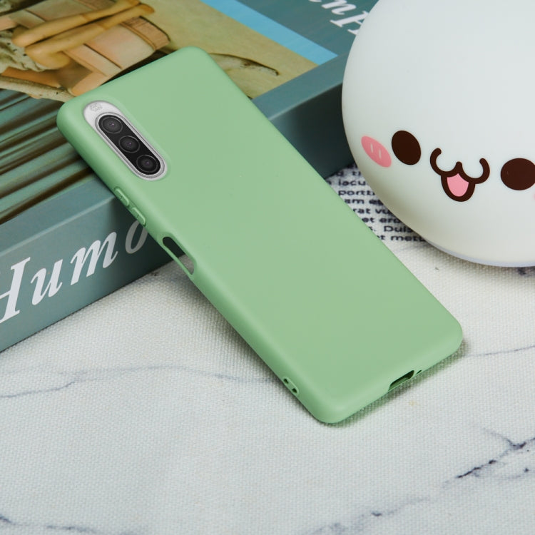 For Sony Xperia 10 II Solid Color Liquid Silicone Dropproof Full Coverage Protective Case(Green)