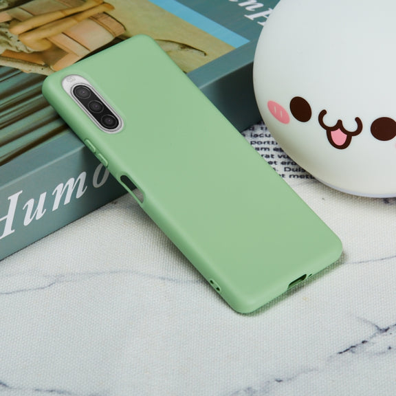 For Sony Xperia 10 II Solid Color Liquid Silicone Dropproof Full Coverage Protective Case(Green)