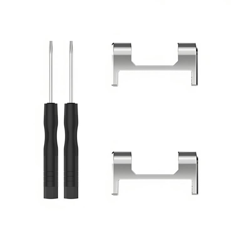 For Amazfit T-Rex 1 Pair Metal Watch Band Connector with Screwdriver(Silver)