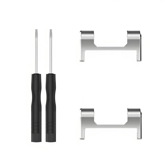 For Amazfit T-Rex 1 Pair Metal Watch Band Connector with Screwdriver(Silver)
