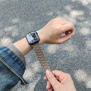 For Apple Watch 46mm / 49mm / 45mm / 44mm I-shaped Three-piece Leather Magnetic Watch Band(Taupe)