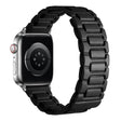 For Apple Watch 46mm / 49mm / 45mm / 44mm I-shaped Three-piece Leather Magnetic Watch Band(Black) - Watch Bands by PMC TechLife | Online Shopping South Africa | PMC TechLife | Buy Now Pay Later Mobicred