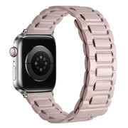 For Apple Watch 46mm / 49mm / 45mm / 44mm I-shaped Three-piece Leather Magnetic Watch Band(Khaki)