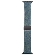 For Apple Watch 46mm / 49mm / 45mm / 44mm Folding Magnetic Buckle Denim Leather Watch Band(Royal Blue)