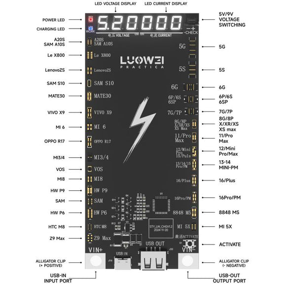 LUOWEI LW-B03 Battery Fast Charging Activation Board for iPhone/Android