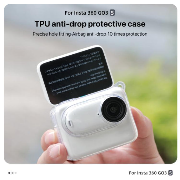 For Insta360 GO 3S Body Soft TPU Protective Case with Lens Cover(Ink Grey)
