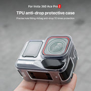For Insta360 Ace / Ace Pro / Pro 2 Body Soft TPU Protective Case with Lens Cover(Ink Grey)