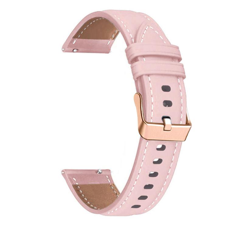 18mm Rose Gold Buckle Leather Watch Band(Pink)