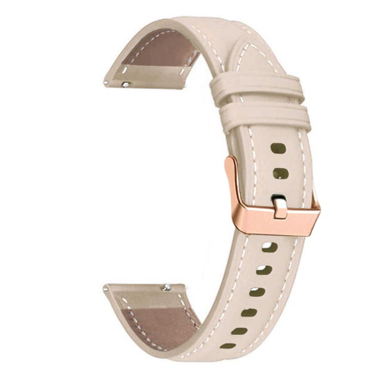 18mm Rose Gold Buckle Leather Watch Band(Apricot)