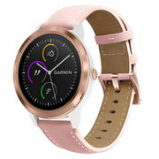 20mm Rose Gold Buckle Leather Watch Band(Pink)