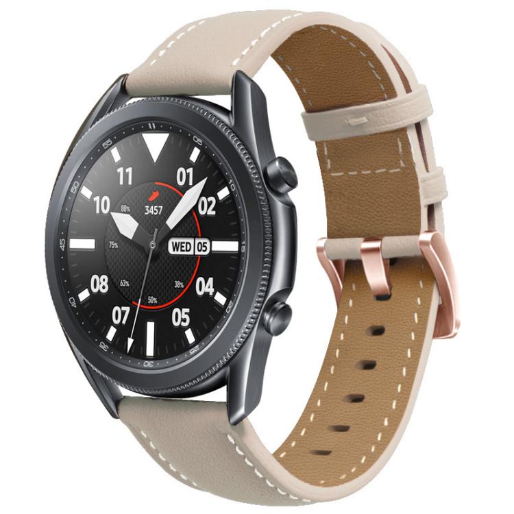 20mm Rose Gold Buckle Leather Watch Band(Apricot)
