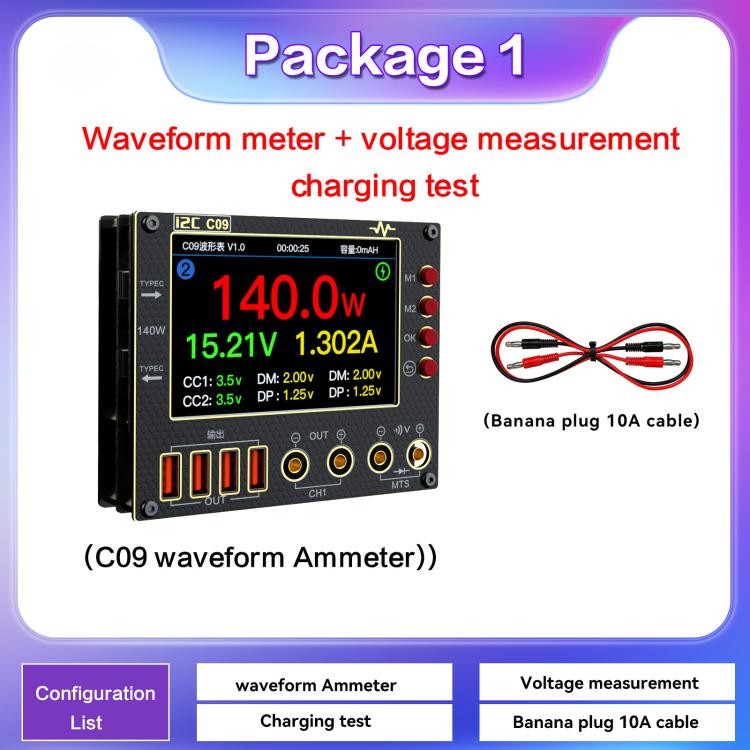 i2C C09 Charge Detection / Voltage Measurement Digital Waveform Ammeter, Model:With Expansion  Board